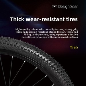 Mountain Bike da 24/26 Pollici per <span class=keywords><strong>Uomo</strong></span> e Donna con Freno a Disco, Ammortizzatore, Cambio a 21 Velocità e Pedali Antiscivolo - Product Image 4