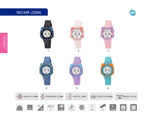 Montre numérique unisexe pour enfants et étudiants, étanche, avec alarme, motif dessin animé personnalisé, vente chaude en gros - Product Image 1