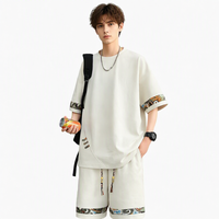 Ensemble T-shirt et short décontracté en maille 100 % polyester à séchage rapide, imprimé estival, personnalisable, pour homme