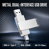 Clé USB en métal 64 Go 128 Go 256 Go Type C Double USB 3.0 Haute Vitesse OTG Design Pivotant