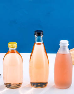 Bouteille d'eau minérale 30cl Cold Brew Coffee Sirop Sauce Liqueur Whisky Bouteille en verre 300ml Round Glass Portable <span class=keywords><strong>Saumure</strong></span> Scrub Fruit Bottle - Product Image 5