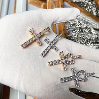 G1578 Hip Hop Sieraden Iced Out Bling Cubaanse Kettingen Mannen Zirkoon Kruis Hanger Ketting