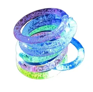 Gelang LED akrilik warna-warni, gelang menyala, gelang LED bersinar untuk perlengkapan konser pesta ulang tahun