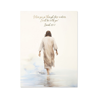Toile murale personnalisable sans cadre, motif agneau de Jésus, style aquarelle nordique, écologique, pour chambre d'enfant, décoration intérieure