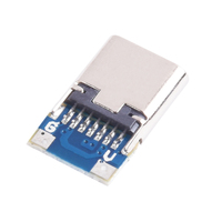 Receptáculo hembra Tipo-C con PCB, cable de soldadura de 2 pines, resistencia individual de 5.1KΩ, conector de alimentación USB-C para cable de carga y proyectos DIY
