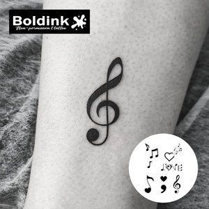 <span class=keywords><strong>Tatuaje</strong></span> Semipermanente <span class=keywords><strong>de</strong></span> Tinta Jagua con Diseño <span class=keywords><strong>de</strong></span> Nota Musical <span class=keywords><strong>Clave</strong></span> <span class=keywords><strong>de</strong></span> <span class=keywords><strong>Sol</strong></span> y Corazón Detrás <span class=keywords><strong>de</strong></span> la Oreja, Resistente al Agua, Larga Duración (2 Semanas) - Product Image 3