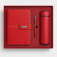 Kit de papeterie personnalisé rouge pour salons professionnels, cadeaux promotionnels, pack cadeau universitaire, souvenir, carnet, tasse, stylo