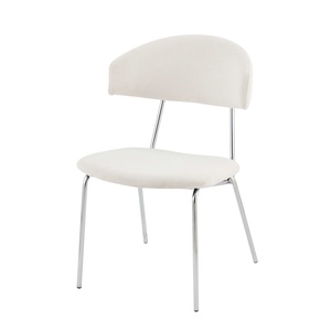 Hiện đại sang trọng nhà hàng đồ nội thất nhà bếp phòng ăn ghế gói <span class=keywords><strong>4</strong></span> xếp chồng màu xám nhung vải ghế ăn với chân bạc - Product Image 3