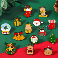 Vente en gros d'épingles en émail personnalisées de haute qualité avec design gratuit pour Noël ornements de Noël insigne d'épinglette en métal pour vêtements