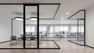 Cloison en verre transparente sans cadre sur mesure pour bureau intérieur, salle de bain extérieure, cloison insonorisée à vue complète pour escalier - Product Image 4