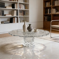 Nouvelle table console multifonctionnelle de luxe en acrylique cristal glacé en forme de lotus pour villas et salles à manger