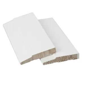 Vente chaude blanc apprêté plinthe moulures en bois pour la décoration intérieure