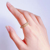 Ensemble de bracelet et bague soleil et lune en acier inoxydable plaqué or 18 carats, résistant à la décoloration et à l'eau, pour femmes