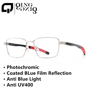 Qingqing, venta al por mayor, gafas fotocromáticas de aleación rectangular para hombres, 2025 UV400, <span class=keywords><strong>lentes</strong></span> que cambian de Color, computadoras azules antirreflectantes - Product Image 3