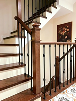 Rampe d'escalier en fer forgé de style moderne, noir mat, bronze huilé, carrée, pour balcon, balustrade intérieure