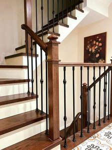 Ringhiera per Scale in Ferro Battuto Stile Moderno, Colore Nero Opaco o Bronzo Anticato, per Interni ed Esterni - Product Image 5