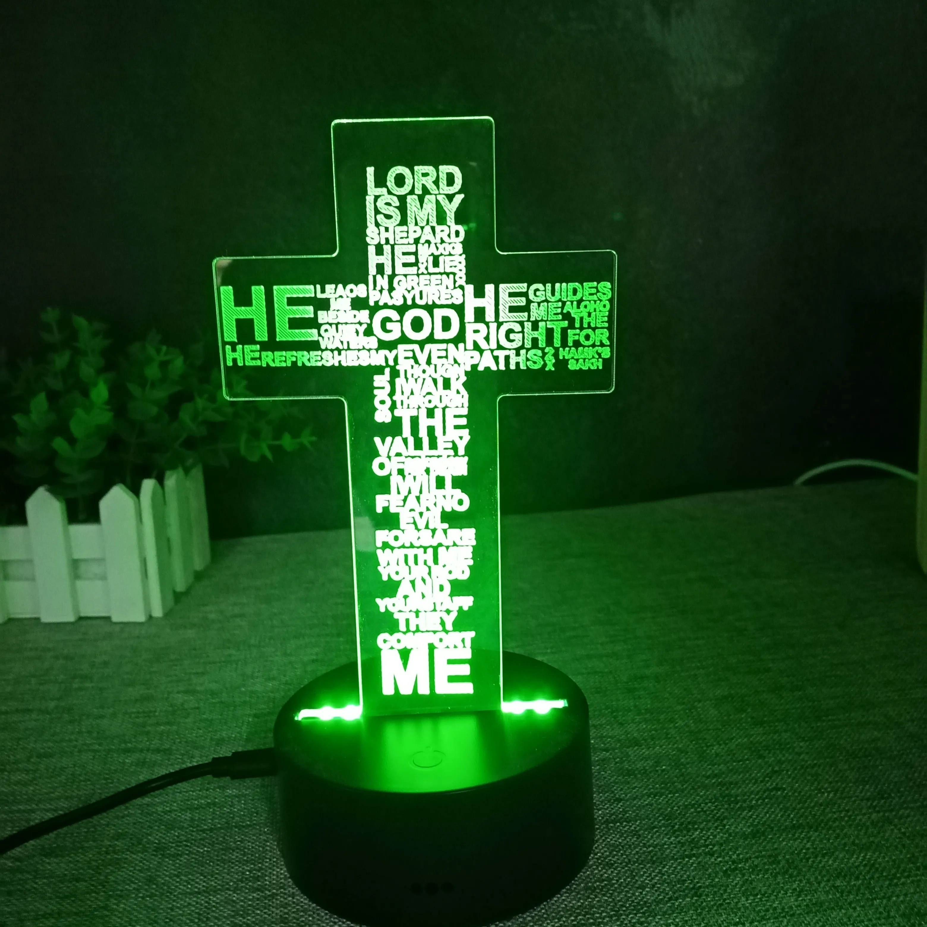 Yaratıcı 3D çapraz hediye gece lambası çocuk odası LED ışık uzaktan kumanda küçük gece lambası