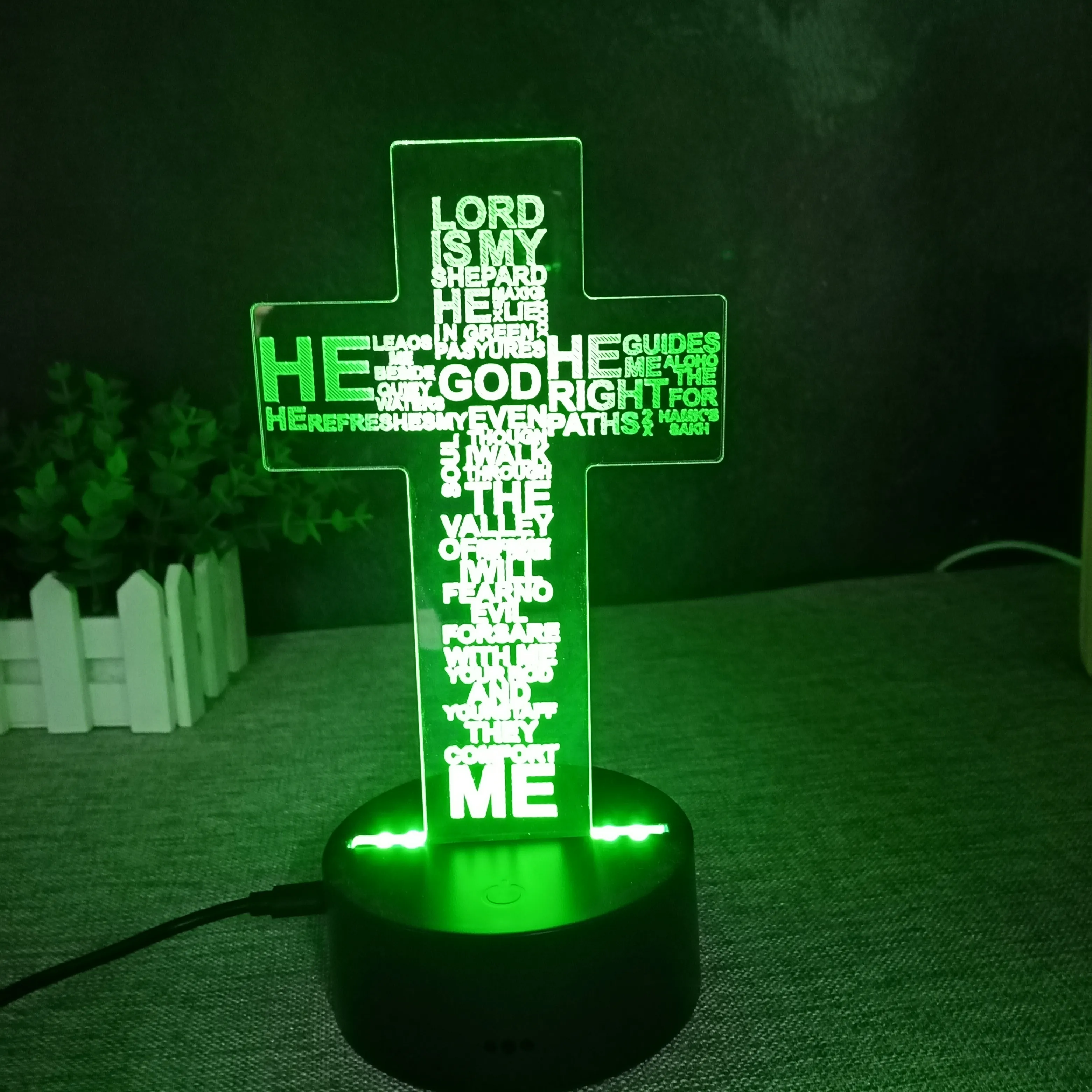 Креативный 3D крестообразный подарок Ночной светильник для детской комнаты светодиодный светильник с дистанционным управлением маленький ночной Светильник