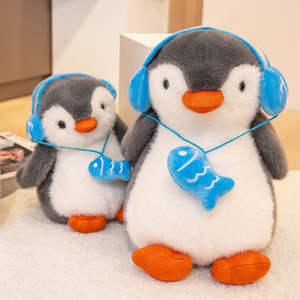 Cross-Border New Penguin Blue Bear Peluche de juguete Super Soft Children's Soothing Little Penguin Doll con <span class=keywords><strong>canciones</strong></span> relajantes - Product Image 2