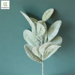 37cm vegetación artificial hojas blancas tallo de plástico franela <span class=keywords><strong>Senecio</strong></span> Cineraria oreja de cordero boda ramo de novia Decoración - Product Image 2