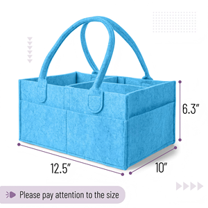 Bolsa de Almacenamiento de Pañales Plegable de Fieltro con Asas, Organizador de Pañales para Bebé con Diseño Compartimentado - Product Image 2
