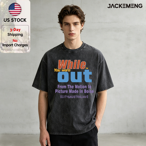 T-shirt Oversize Lavata Stile Streetwear Retrò - Disponibile all'Ingrosso dal Magazzino Locale USA - Maglietta Hip Hop a Maniche Corte - Product Image 1