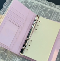 Carnet en cuir A6 à feuilles mobiles, style coréen, à pois, style Ins, avec fenêtre, pour journal intime DIY, thème fraise et chocolat coréens