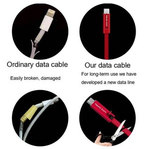 Multi Functional Charging <b>Cable</b> Type C Nylon Braided For Mobile Phone <b>Power</b> Bank Single Head Zinc Alloy Interface - Product Image 4