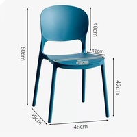 Chaise empilable sans accoudoirs en plastique PP durable, design italien contemporain, pour l'extérieur, la maison, le bureau, le bar, l'entrepôt