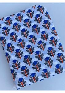 Tissu indien imprimé à la main au bloc, en voile de coton pur à 100 %, vendu au mètre, idéal pour la confection de robes, la couture, l'artisanat et la tapisserie, OEM ODM - Product Image 4