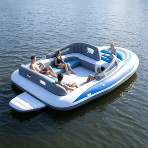 Nouveau bateau <span class=keywords><strong>gonflable</strong></span> pour <span class=keywords><strong>6</strong></span> <span class=keywords><strong>personnes</strong></span>, île flottante, yacht de fête en mer, bateau de rafting en PVC écologique, capacité maximale de 400 cm - Product Image 4