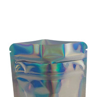 Pochette Mylar Holographique Personnalisée Refermable Anti-Odeur et Anti-Enfants, 3,5 oz (1/8 oz), 4x5 Pouces, avec Fermeture Ziplock, pour Aliments Gélifiés