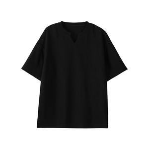 Camiseta de Manga Corta con Cuello Redondo, Texturizada, Lisa, Vintage, Transpirable para Hombre, Camiseta Base de Seda de Hielo Delgada para Verano, de Alta Gama - Product Image 5