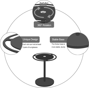 Akrilik güneş gözlüğü tutucu standı ile 360 dönen, temizle güneş gözlüğü organizatör gözlük vitrin rafı gözlük teşhir standı - Product Image 3