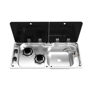 Caravan in acciaio inox campeggio gpl Rv fornello a <span class=keywords><strong>Gas</strong></span> e lavello cucina 2 fuochi fornello a <span class=keywords><strong>Gas</strong></span> con fornello a rubinetto - Product Image 1