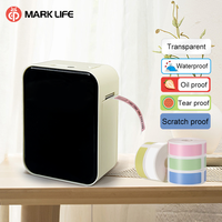 Marklife P15 Mini imprimante d'étiquettes à transfert thermique à ruban couleur intelligent sans fil Imprimante de codes à barres portable avec papier thermique de stock