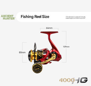 Ancien Chasseur Japon Rouge or Métal Spinning Jigging Reel <span class=keywords><strong>Saltist</strong></span> 4000HG 10kgs Drag Boat Popping Reel - Product Image 3
