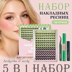 DIY Cluster Lashes Kit With <b>Glue</b> Individual Cluster False <b>Eyelashes</b> For Home Lash Extension Daily Party Eye Makeup - Product Image 1
