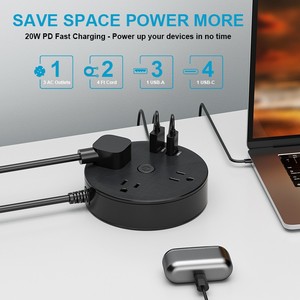 ปลั๊กพ่วงแบบกำหนดเองจำนวนมาก พร้อมพอร์ต USB 4 ช่อง ป้องกันไฟกระชาก สำหรับสำนักงาน - Product Image 3