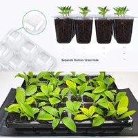 Serre à humidité réglable avec plateau en plastique pour semis, boîte à semis pour mini-jardin