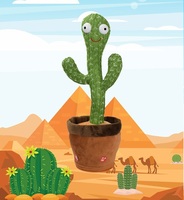 Jouet cactus électrique parlant et dansant avec lumière, pot de fleurs en peluche douce, cadeau de Noël brodé