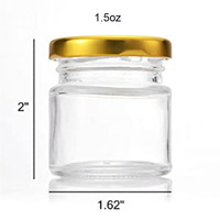 Bocaux en verre vides et transparents de 25 ml, 35 ml, 50 ml, 75 ml, 100 ml pour confiture, emballage de nid d'oiseau, huile de coco vierge, petit pot en verre pour le miel