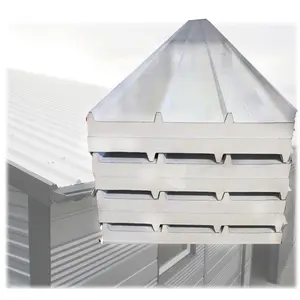 Sandwich Roofing Panel Double Side Insulated Color Coated Corrugated Polyurethane insulated roof Fireproof panel