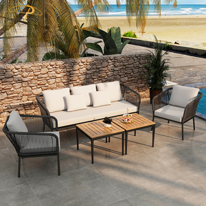 Mobilier d'extérieur en aluminium imperméable ensemble <span class=keywords><strong>de</strong></span> canapés <span class=keywords><strong>de</strong></span> loisirs 4 pièces balcon coin rotin canapé <span class=keywords><strong>de</strong></span> <span class=keywords><strong>jardin</strong></span> pour cour piscine - Product Image 1