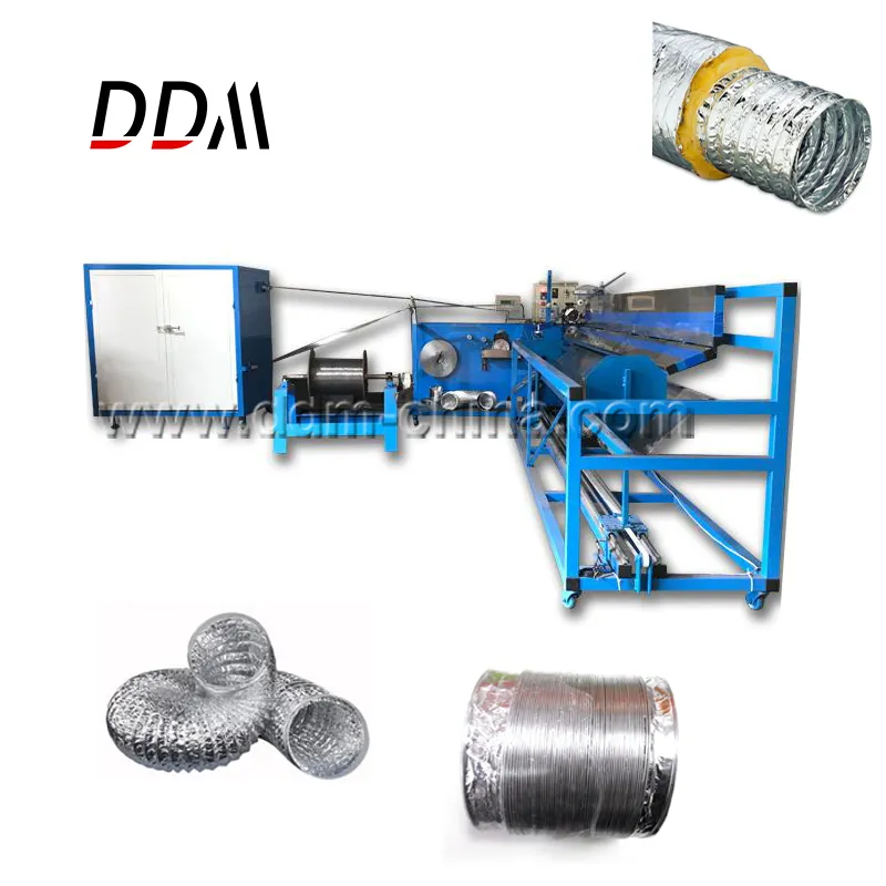 DDM ब्रांड 100/200/300/400/500/600mm DMSR-600 गैर इंसुलेटेड Hvac लचीला एसी नरम वाहिनी बनाने मशीन