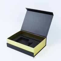 Boîtes rigides magnétiques en papier artistique noir recyclable de luxe personnalisées, emballage de parfum, design personnalisé, boîte cadeau pour emballage