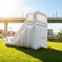 Château gonflable blanc pour enfants, châteaux gonflables blancs à acheter, châteaux gonflables pour l'extérieur, château gonflable blanc avec toboggan