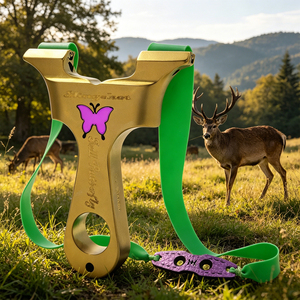 Piaoyu Nuevo Tirachinas de Acero Inoxidable con Diseño de Dientes de Dragón Dorado y Bandas de Goma para Caza al Aire Libre - Product Image 6