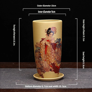 Mini pot <span class=keywords><strong>en</strong></span> argile violette Yixing peint à la main, pot de bonsaï de bureau pour plantes succulentes, idéal pour les plantes d'intérieur <span class=keywords><strong>en</strong></span> forme de souche ancienne - Product Image 5
