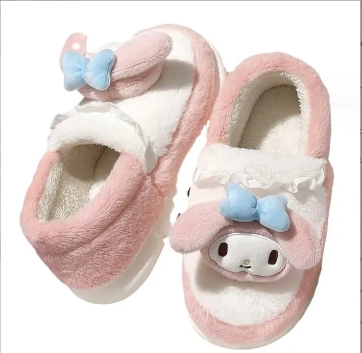 Pantofole in cotone cartone animato all'ingrosso donna inverno 2023 nuova rete rossa peluche casa indoor antiscivolo suola spessa pantofole per capelli inverno